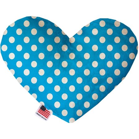 MIRAGE PET PRODUCTS Aqua Blue Swiss Dots Canvas Heart Dog Toy 6 in. 1243-CTYHT6